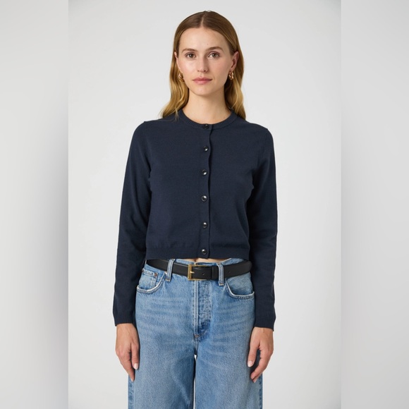 FRENCH CONNECTION Cosysoft Fitted Cardigan - size SMALL , color MARINE - Picture 4 of 7